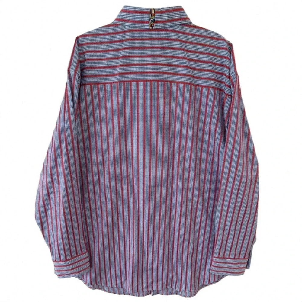 Robert Graham Mens XXL‎ X Collection Red Blue Gingham Striped Button Down Shirt